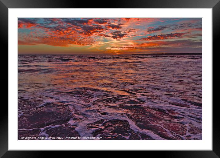 Sea at Sunset In Algarve Framed Mounted Print by Angelo DeVal
