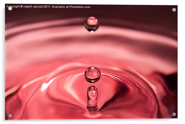 plop drop of red Acrylic by russell adcock