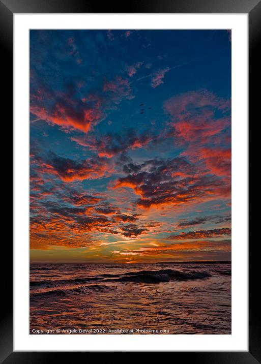Gale Beach at Sunset. In Albufeira, Algarve Framed Mounted Print by Angelo DeVal