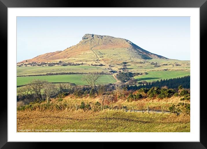 Roseberry Topping Framed Mounted Print by David Mather