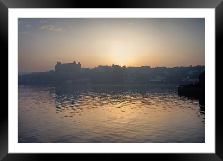 Scarborough South Bay Sunset North Yorkshire  Framed Mounted Print by Darren Galpin