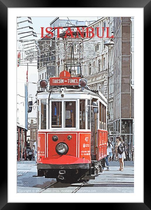 Vintage travel poster - Istanbul, Turkey Framed Mounted Print by Kevin Hellon