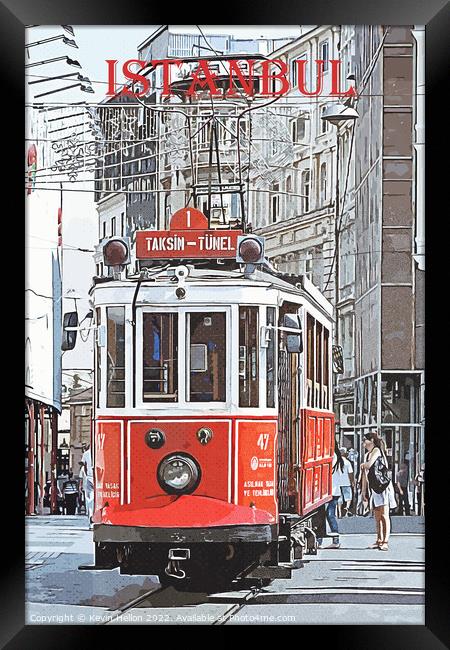 Vintage travel poster - Istanbul, Turkey Framed Print by Kevin Hellon