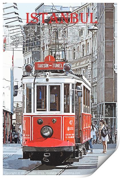 Vintage travel poster - Istanbul, Turkey Print by Kevin Hellon