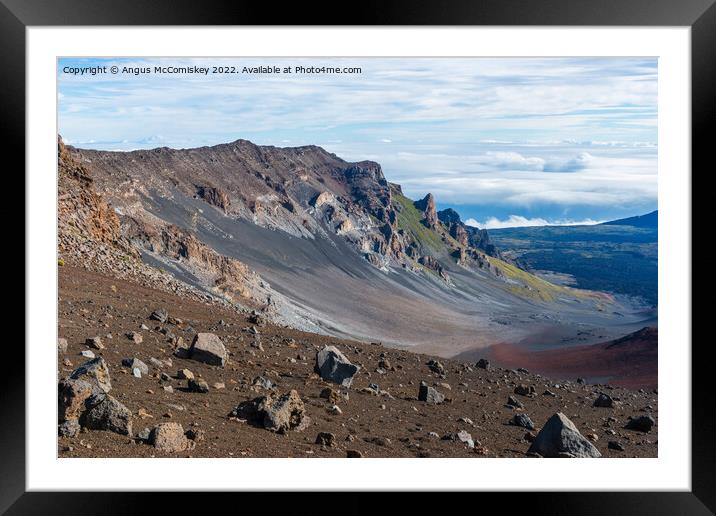 Volcanic landscape #2 Haleakala crater Maui Hawaii Framed Mounted Print by Angus McComiskey