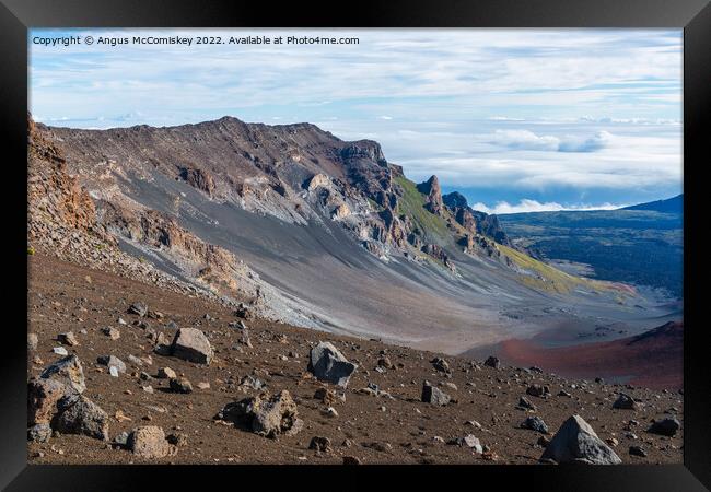 Volcanic landscape #2 Haleakala crater Maui Hawaii Framed Print by Angus McComiskey