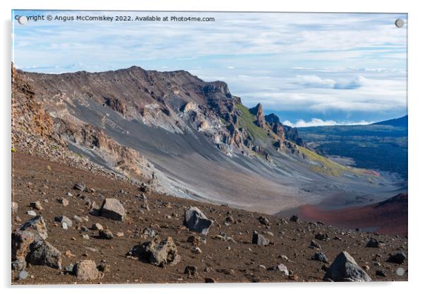 Volcanic landscape #2 Haleakala crater Maui Hawaii Acrylic by Angus McComiskey