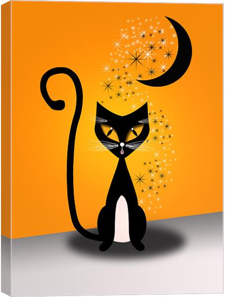 Halloween Cat Poster Canvas Print by Julie Hoddinott