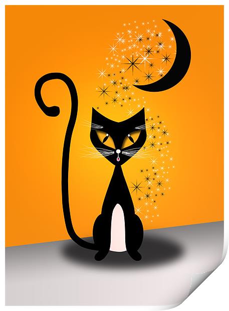 Halloween Cat Poster Print by Julie Hoddinott