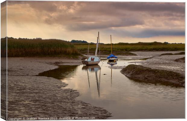 Brancaster Staithe Boats Canvas Print by Graham Prentice