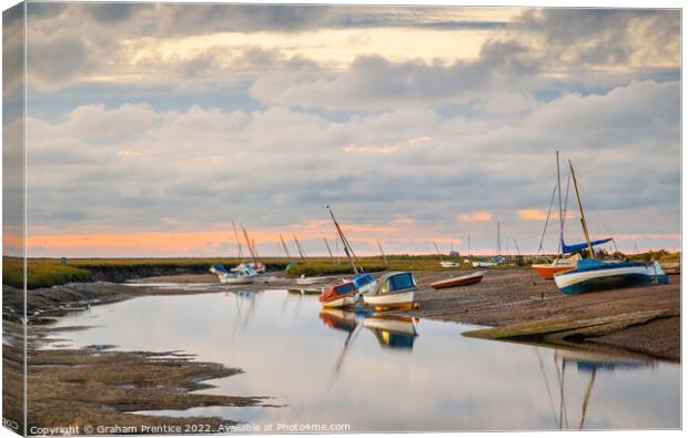 Evening Light over the River Glaven at Blakeney, N Canvas Print by Graham Prentice