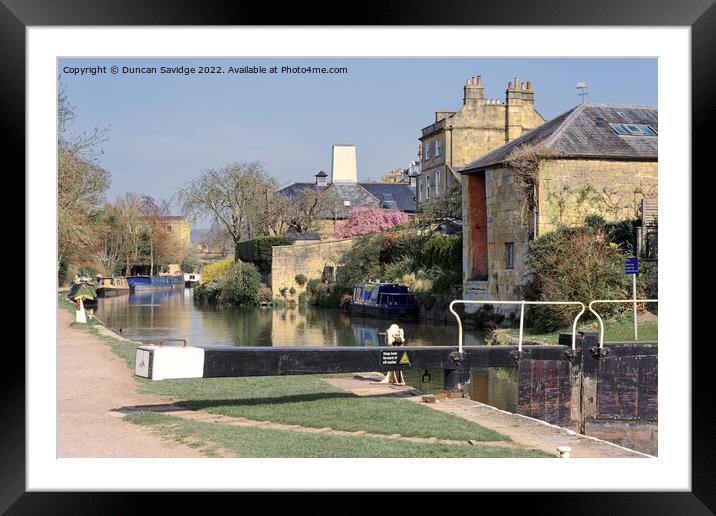 Widcombe Lock, Bath, in Spring sunshine Framed Mounted Print by Duncan Savidge