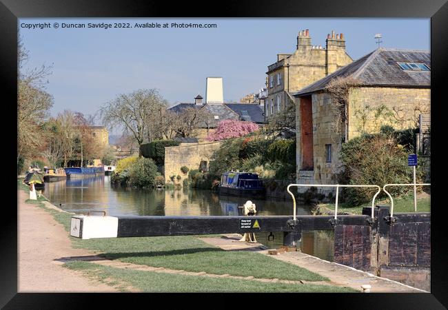 Widcombe Lock, Bath, in Spring sunshine Framed Print by Duncan Savidge