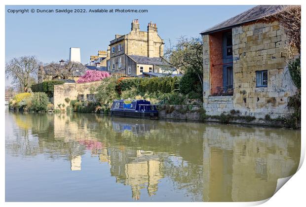 Kennet and Avon Canal, Bath, reflected in the Spring sunshine Print by Duncan Savidge