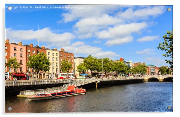 River Liffey Dublin Ireland  Acrylic by Pearl Bucknall