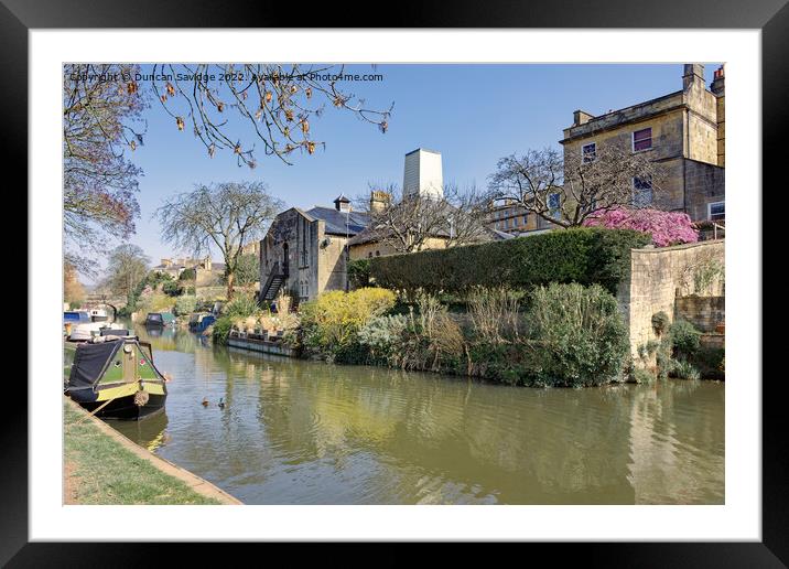 Kennet and Avon Canal, Bath, in the Spring sunshine Framed Mounted Print by Duncan Savidge