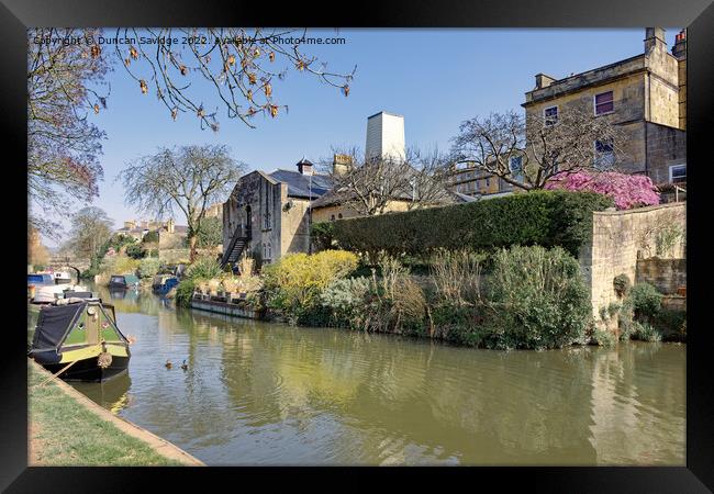 Kennet and Avon Canal, Bath, in the Spring sunshine Framed Print by Duncan Savidge