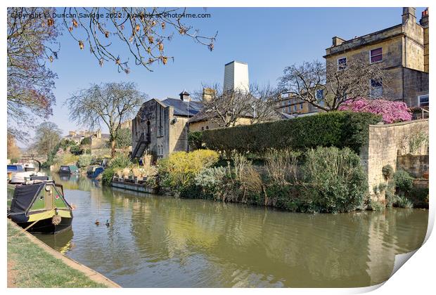 Kennet and Avon Canal, Bath, in the Spring sunshine Print by Duncan Savidge
