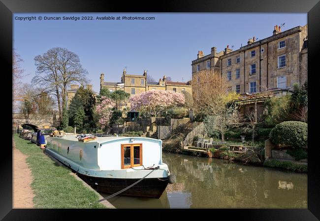 Spring along the Kennet and Avon canal in Bath Framed Print by Duncan Savidge