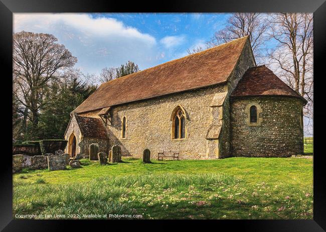 Swyncombe Church in Springtime Framed Print by Ian Lewis