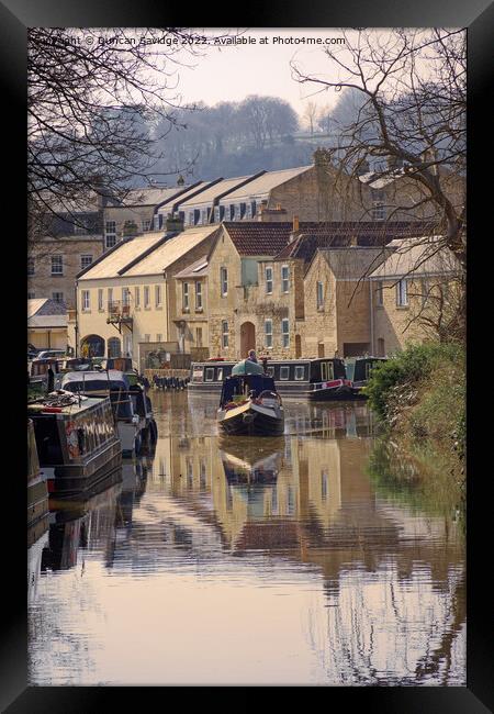 Canal Boat in Bath Framed Print by Duncan Savidge