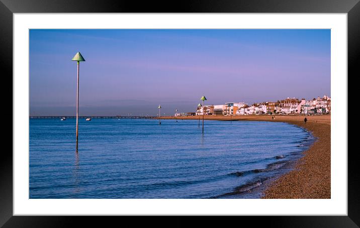 Thorpe Bay and Southend Sea Front Framed Mounted Print by John Frid