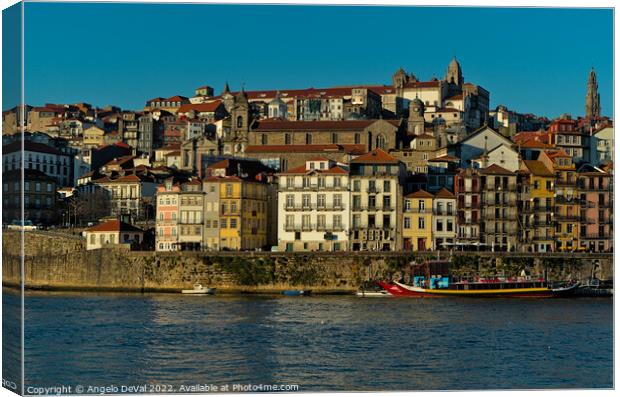 View of Porto and Douro river Canvas Print by Angelo DeVal