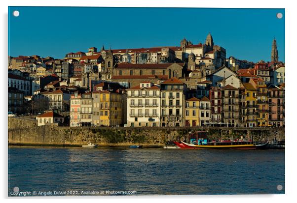 View of Porto and Douro river Acrylic by Angelo DeVal