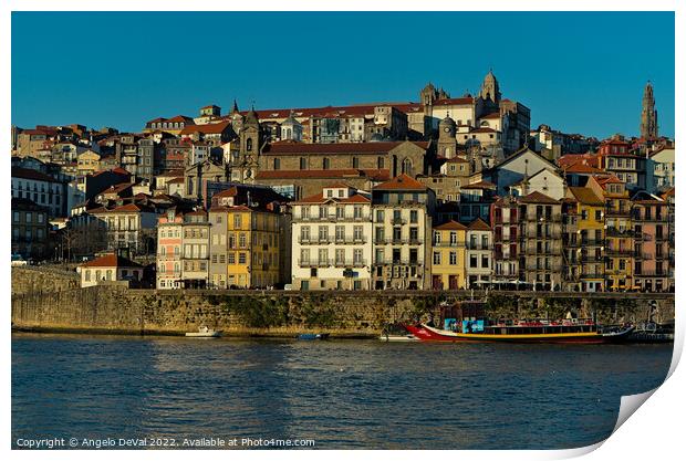 View of Porto and Douro river Print by Angelo DeVal