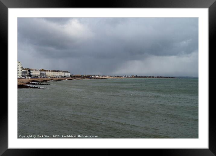 Eastbourne Seafront on a cold March day. Framed Mounted Print by Mark Ward