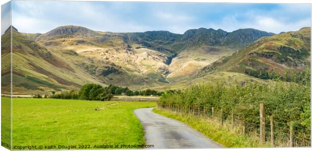 Crinkle Crags, Great Langdale Canvas Print by Keith Douglas