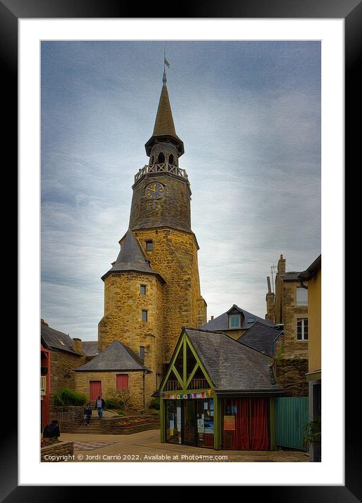 Dinan Clock Tower - C1506-1614-ABS Framed Mounted Print by Jordi Carrio