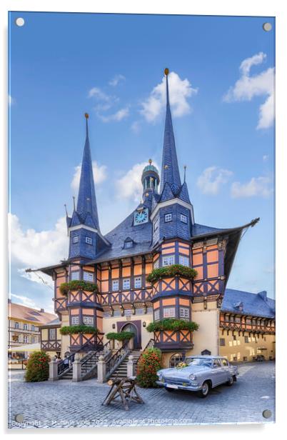 Wernigerode Town Hall Acrylic by Melanie Viola
