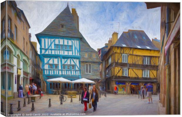 Medieval Charm in Dinan - C1506-1618-PIN Canvas Print by Jordi Carrio