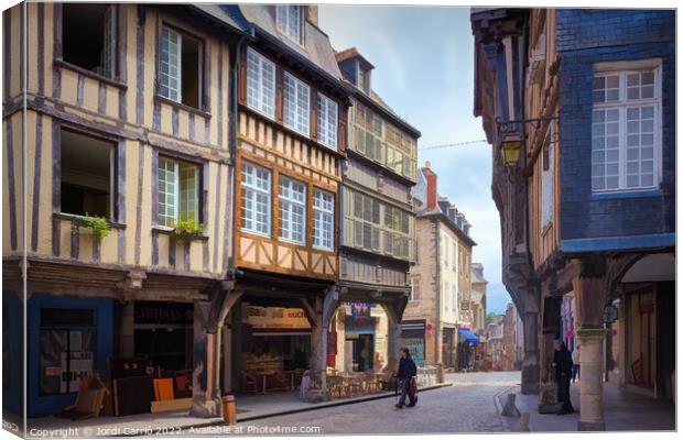 Medieval streets of Dinan - C1506-1625-ABS Canvas Print by Jordi Carrio
