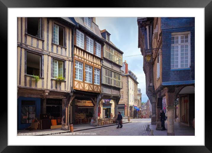 Medieval streets of Dinan - C1506-1625-ABS Framed Mounted Print by Jordi Carrio
