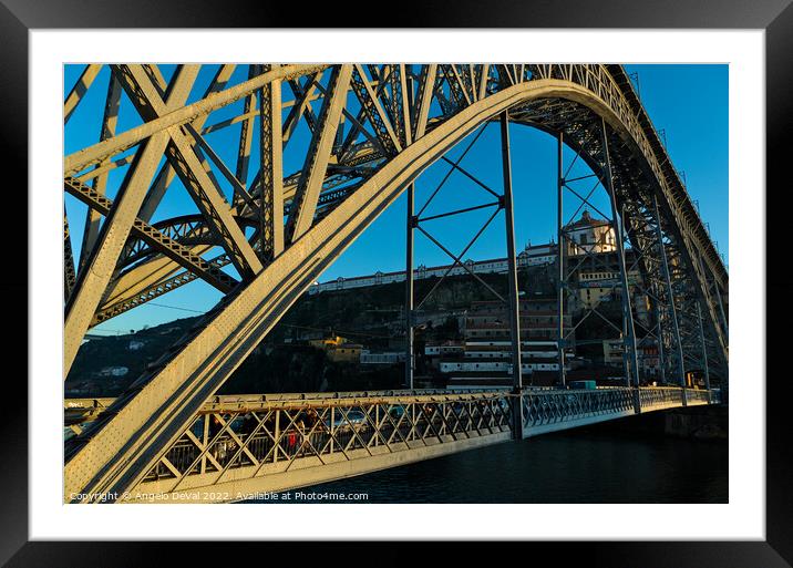 Porto Bridge View Framed Mounted Print by Angelo DeVal