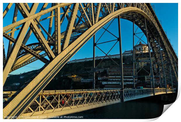 Porto Bridge View Print by Angelo DeVal