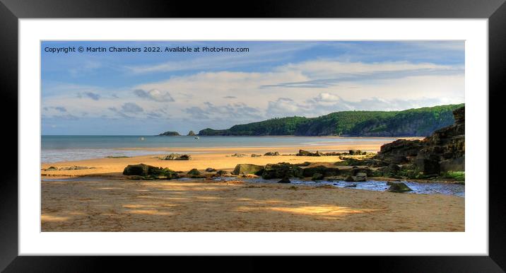 Coppet Hall to Monkstone Point Panorama Framed Mounted Print by Martin Chambers