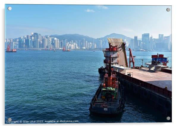 Hong Kong Victoria harbour  Acrylic by Stan Lihai