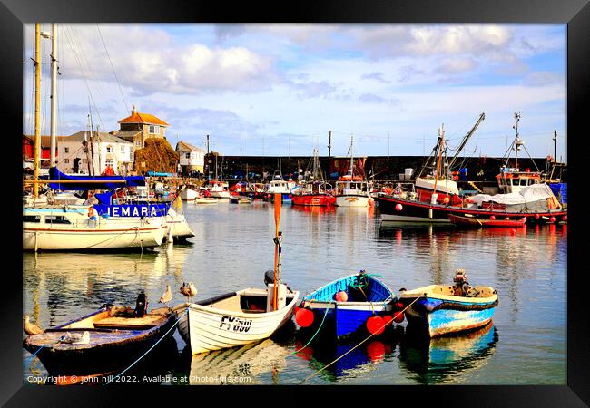 Cornish harbor. Framed Print by john hill