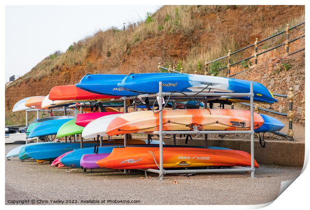 Canoes and Kayaks Print by Chris Yaxley