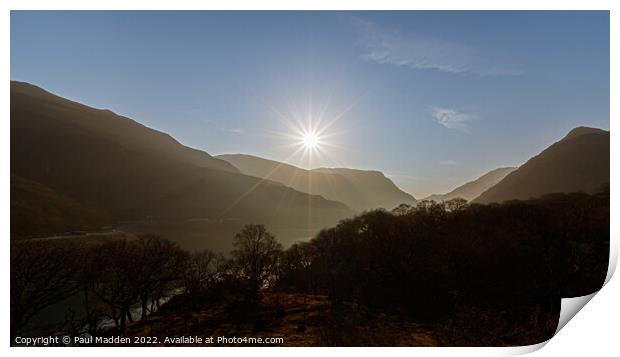 Sunrise over Snowdonia Print by Paul Madden
