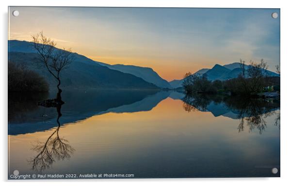 Llyn Padarn at sunrise Acrylic by Paul Madden