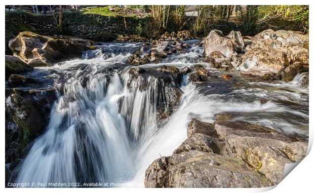 River Conwy waterfall Print by Paul Madden