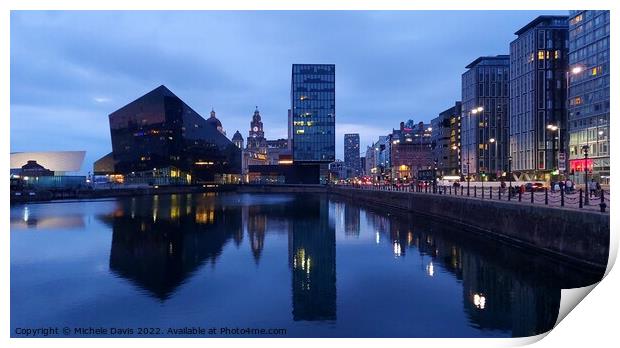 Mann Island, Blue Hour Reflections Print by Michele Davis