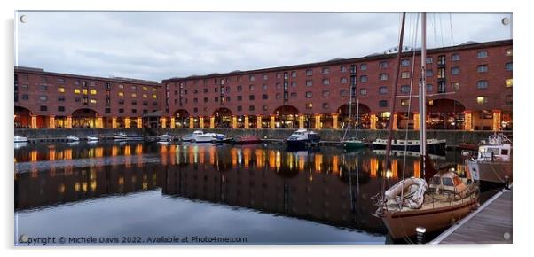 Royal Albert Dock Reflections Acrylic by Michele Davis