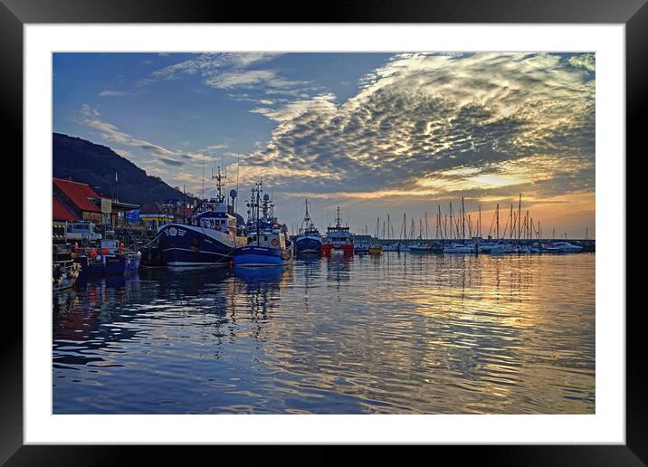 Scarborough Harbour Sunrise North Yorkshire  Framed Mounted Print by Darren Galpin
