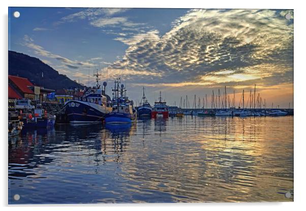 Scarborough Harbour Sunrise North Yorkshire  Acrylic by Darren Galpin