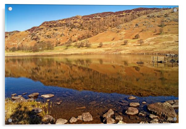 Blea Tarn Lake District Cumbria  Acrylic by Darren Galpin